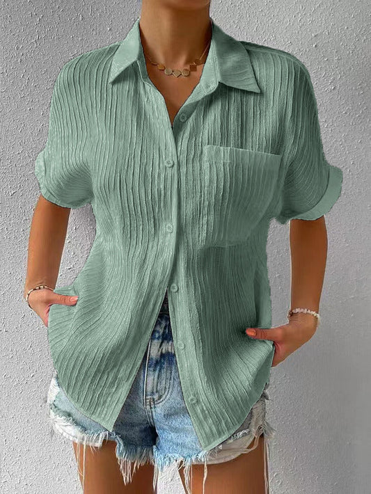 🔥Compre 3 envío gratis🔥2024 Camisa Cuello Casual Blusa Abotonada Suelta