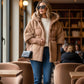 Damen Oversized Pufferjacke mit Kapuze im Patchwork-Design🔥Kostenloser Versand
