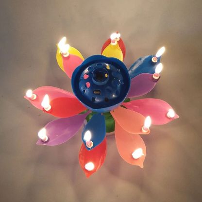 🎊Impresionante sorpresa de cumpleaños🪷🔥Vela sorpresa multicolor en forma de flor de loto