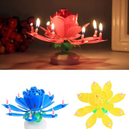 🎊Impresionante sorpresa de cumpleaños🪷🔥Vela sorpresa multicolor en forma de flor de loto