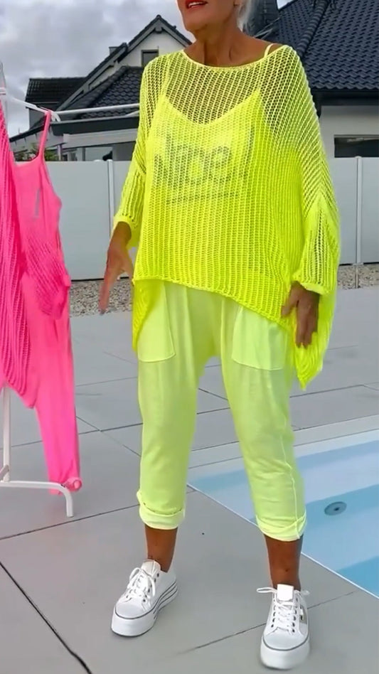 🌸Was soll ich morgen anziehen?🥰Damen-Jumpsuit mit Buchstabendruck + hohler Kittel-Freizeitanzug