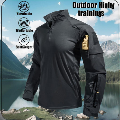 💎 50% RABATT! 💎 Langlebiges Multi-Pocket Outdoor- & Trainingsshirt – Atmungsaktiv, Robust & Taktisch Bereit 🌲💪