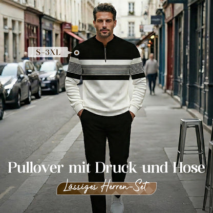 🌿👬Herren-Set mit Grafikprint, Pullover und Hose🔥Kauf 2 Artikel versandkostenfrei🔥