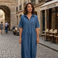 🔥 Letzter Tag! 50% Rabatt Damen Jeans-Hemdkleid Midi mit Taschen 👖 Lässiges alltagstaugliches Sommerkleid – bequem & figurfreundlich
