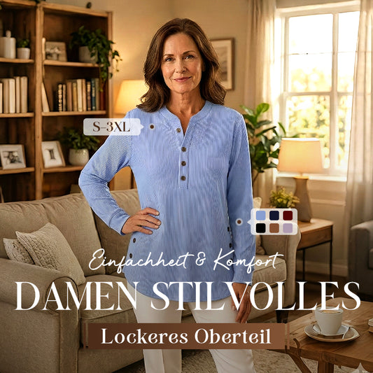 🔥Kauf 2 Artikel versandkostenfrei⏰Langärmeliges, locker gestricktes Sweatshirt aus einfarbigem Material mit Rundhalsausschnitt für Damen (2 Stück kaufen, versandkostenfrei)