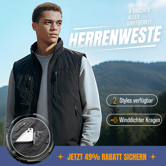⏰Zeitlich begrenzter Verkauf – 49 % RABATT🔥🧥 Herren Oversized Ärmellose Westenjacke mit Taschen