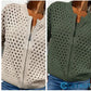 🔥2026 HOT SALE🔥Lässige Damen Strickjacke mit Reißverschluss und hohlem Design👗