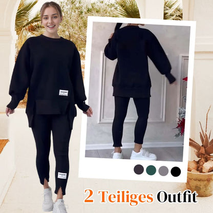 🔥Versandkostenfrei🧘‍♀️ Lässiges Sweatshirt-Leggings-Set – Ultraweiches Jersey, Moderne Passform & Perfekt für Alltag, Sport oder Entspannung 🏃‍♀️📦
