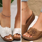 🌸 Zehenfreie Damen-Sandalen mit Blumenmuster – Gel-Einlage, Fußgewölbe-Stützung, rutschfeste Sohle. 💖