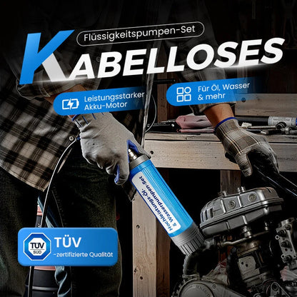 🔈🔈60% RABATT! 🔋✨Hochwertiges kabelloses Öl-/Wasserpumpen-Set – leistungsstarke 100 W, tragbar und multifunktional (inklusive Notladegerät!)
