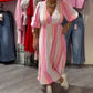 🏖️LETZTER TAG - 50% RABATT!!🎀🌸Damenkleid mit V-Ausschnitt und Print