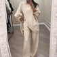 🔥2-teiliges Set für Damen – Asymmetrischer Pullover + Hose mit weitem Bein, lockere Passform und weicher Stoff, äußerst bequem 👚✨