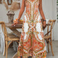 ⏳🔥2026 Hot Sale🎁Women’s Retro Print V-Neck Sleeveless Maxi Dress🔥Kauf 2 Artikel versandkostenfrei