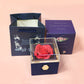 [Ideales Geschenk] Ewige Rosenbox - Mit gravierter Halskette & künstlicher Rose