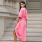 🏖️LETZTER TAG - 50% RABATT!!🎀🌸Damenkleid mit V-Ausschnitt und Print