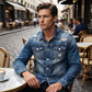 👔🔥 Neuheiten – Herren-Freizeit-Denimjacke im Used-Look mit Vintage-Wäsche