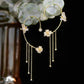 💕💕Schlichte Ohrclips mit Schmetterlings- und Blumenmotiv & Quasten – Elegant & bequem, ohne Ohrloch 🌸🦋