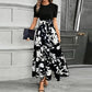 🌸Frühjahrsangebote 50% OFF🌸Damen Sommer Kleid mit hoher Taille Kurzarm Rundhalsausschnitt Floral