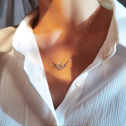 💖Engelsflügel Strass Halskette