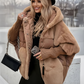Damen Oversized Pufferjacke mit Kapuze im Patchwork-Design🔥Kostenloser Versand