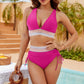 🔥2026 Neuer Typ 49% Rabatt💥Hoch taillierte Bikini-Sets mit Bauchkontrolle und Farbblock-Design👙