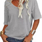🔥Letzter Tag 63 % Rabatt🔥Einfarbiges Damen-T-Shirt mit V-Ausschnitt – 12 FARBEN