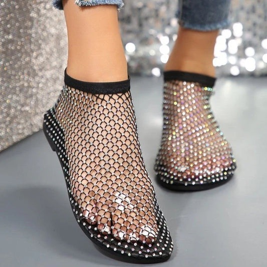Ultrabequeme, glänzende Gem-Mesh-Flats
