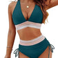 🔥2026 Neuer Typ 49% Rabatt💥Hoch taillierte Bikini-Sets mit Bauchkontrolle und Farbblock-Design👙