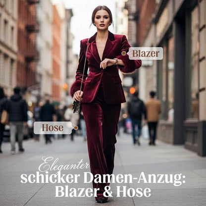 Eleganter schicker Damen-Anzug: Blazer & Hose