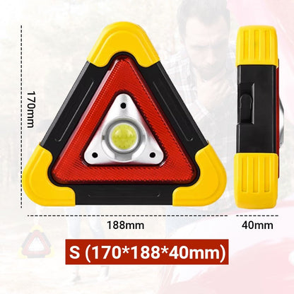 Luz solar de emergencia triangular de advertencia en carretera 2 en 1