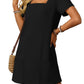 🌷 LETZTER TAG IM ANGEBOT: 50% RABATT!! 🏝️ Frauen Casual Kleid mit quadratischem Ausschnitt und kurzen Ärmeln, inklusive Taschen.