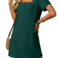 🌷 LETZTER TAG IM ANGEBOT: 50% RABATT!! 🏝️ Frauen Casual Kleid mit quadratischem Ausschnitt und kurzen Ärmeln, inklusive Taschen.