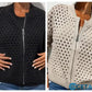🔥2026 HOT SALE🔥Lässige Damen Strickjacke mit Reißverschluss und hohlem Design👗