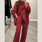 🔥2-teiliges Set für Damen – Asymmetrischer Pullover + Hose mit weitem Bein, lockere Passform und weicher Stoff, äußerst bequem 👚✨