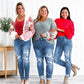 📢📢50%Rabatt!!!🎉✨Bauchweg-Jeans im Used-Look mit Bündchen