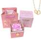 [Ideales Geschenk] Ewige Rosenbox - Mit gravierter Halskette & künstlicher Rose