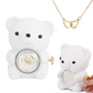 💝 50% RABATT! 🌹 Niedliches Teddybär-Set mit konservierter Rose – Komplettset (Halskette, Ewige Rose, Bär), Einzigartiges Geschenk & Romantisch 🧸