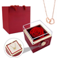 [Ideales Geschenk] Ewige Rosenbox - Mit gravierter Halskette & künstlicher Rose