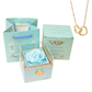 [Ideales Geschenk] Ewige Rosenbox - Mit gravierter Halskette & künstlicher Rose