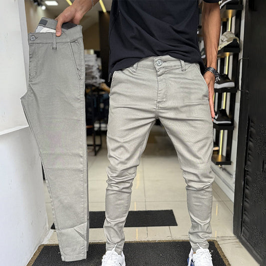 Herren Slim-Fit Freizeithose in Unifarben