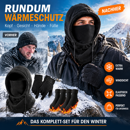 ❄️ Wärme von Kopf bis Fuß – Winter-Wärmeset (Gesichtsmaske + Handschuhe + Socken) ✨