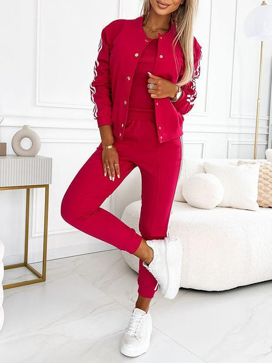 ⏳💥Dreiteiliges Set aus Baseballjacke und -hose für Damen