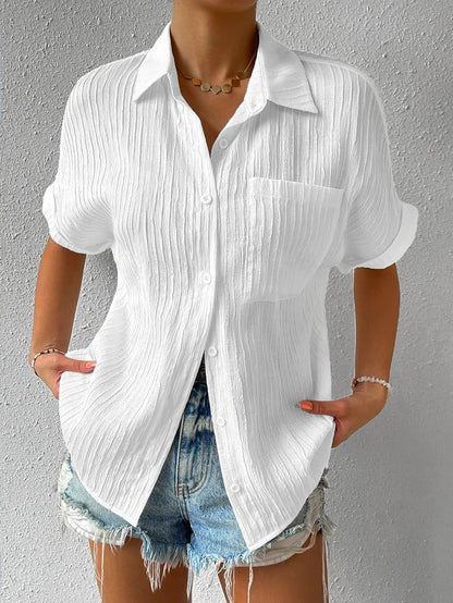 🔥Compre 3 envío gratis🔥2024 Camisa Cuello Casual Blusa Abotonada Suelta