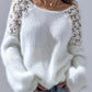 Damenpullover mit offenen Schultern und Spitze