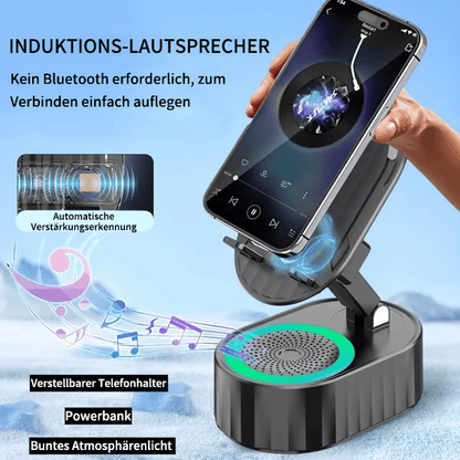 Verbesserter Handyständer mit Induktionslautsprecher/Powerbank/Atmosphärenlicht✨