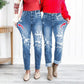 📢📢50%Rabatt!!!🎉✨Bauchweg-Jeans im Used-Look mit Bündchen