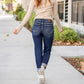 📢📢50%Rabatt!!!🎉✨Bauchweg-Jeans im Used-Look mit Bündchen