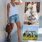 Modische zerrissene Jeansshorts für Damen