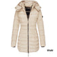 📢📢50% Rabatt + KOSTENLOSER VERSAND!!! 🎉✨ Mittellange wattierte Winterjacke für Damen – einfarbig & warme Kapuze