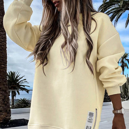 🔥Compre 2 envío gratis🔥Jersey de manga larga con abertura de cremallera Vestido sudadera casual